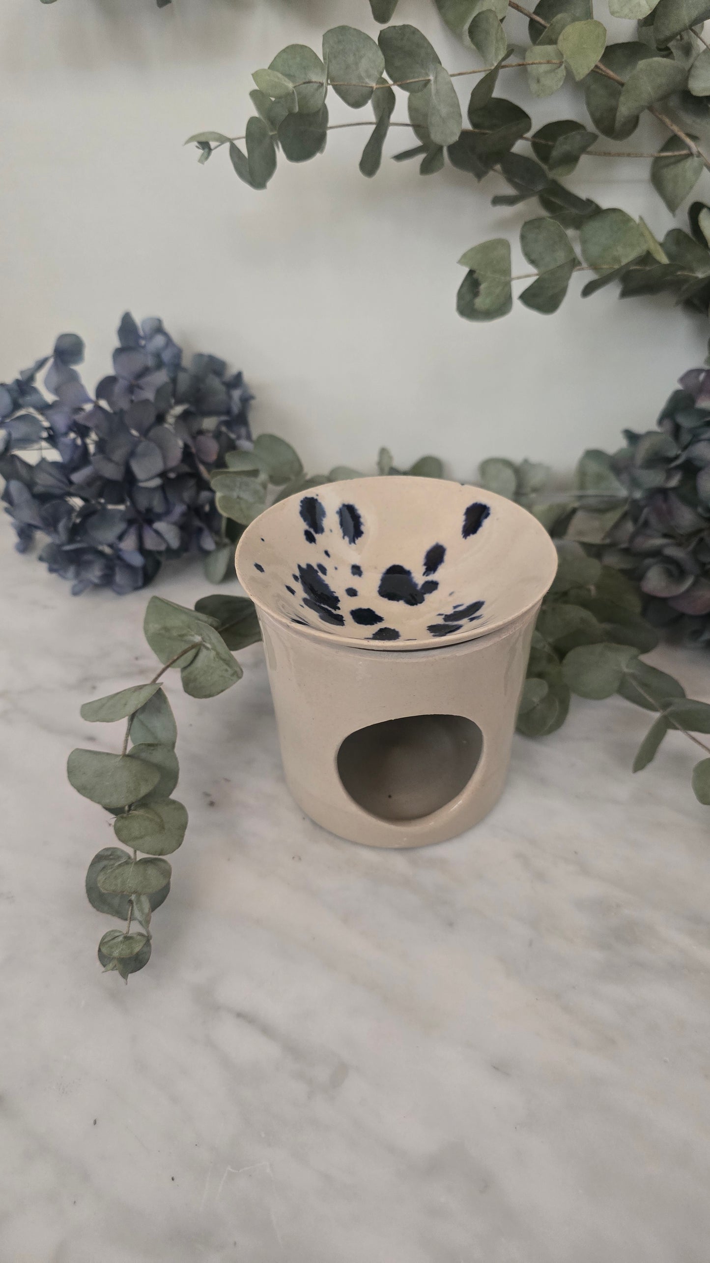 Duftlampe Ton beige/dunkelblau