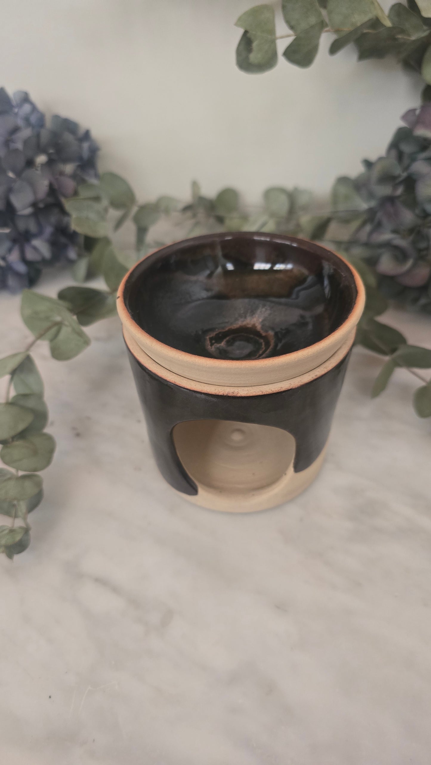 Duftlampe Ton schwarz/beige