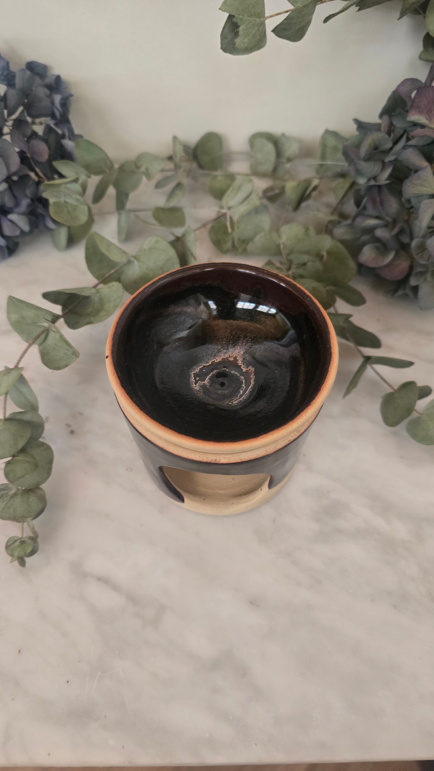 Duftlampe Ton schwarz/beige