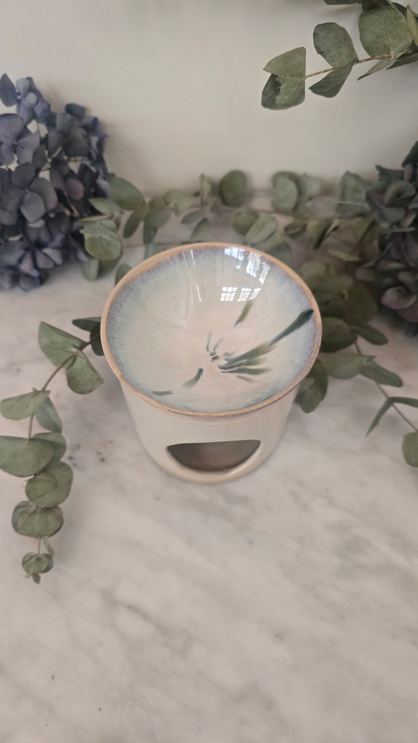 Duftlampe Ton beige/grün