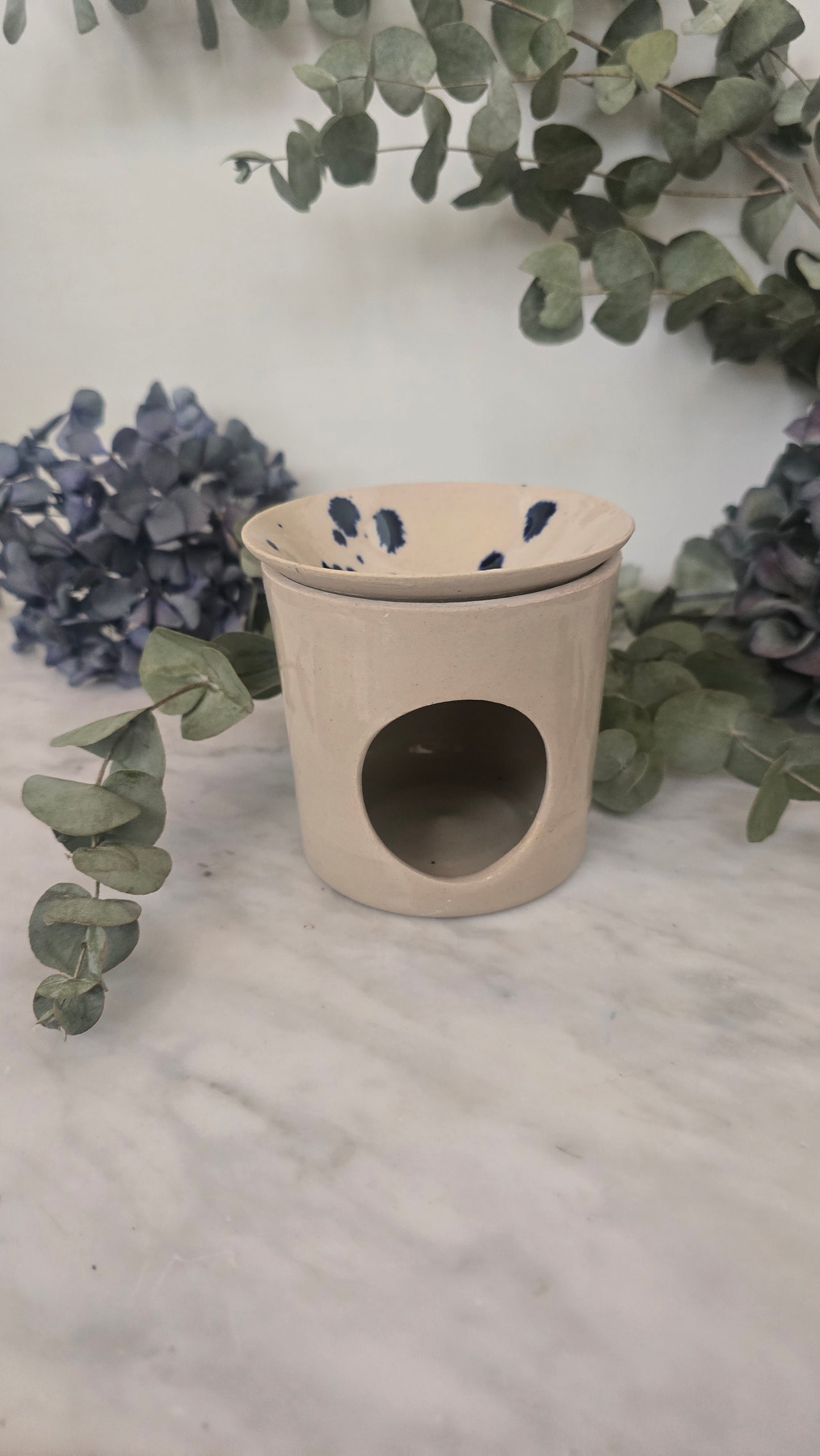 Duftlampe Ton beige/dunkelblau