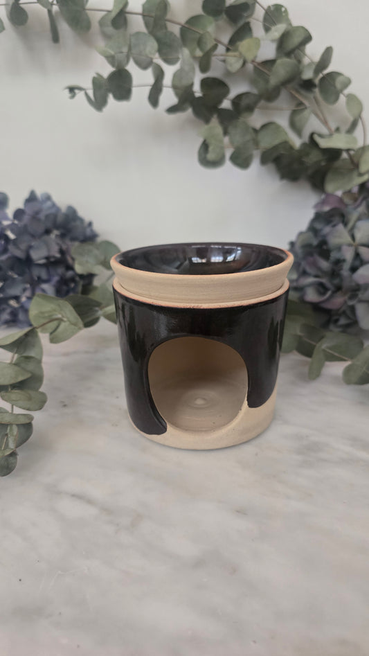 Duftlampe Ton schwarz/beige